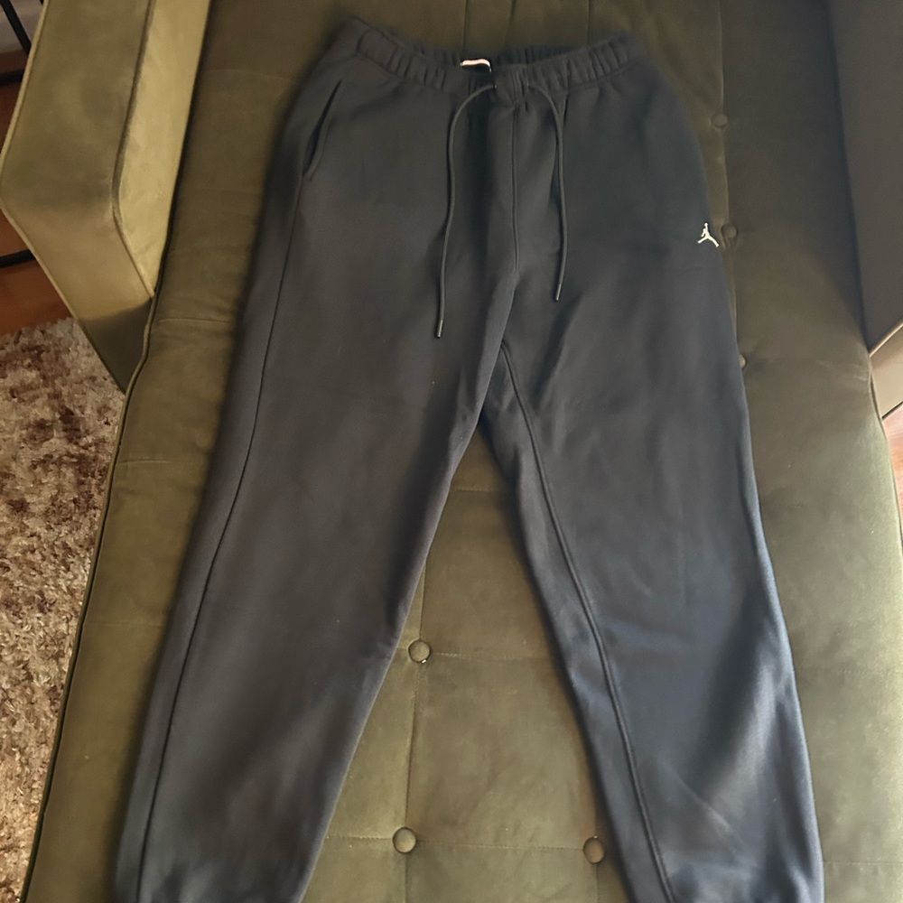 Jordan Black Fleece-Lined Sweatpants with Jumpman logo
